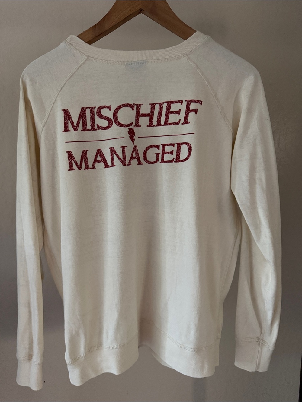 Official Harry Potter Marauders Map Sweatshirt Cream Size S Hidden Graphic - Picture 2 of 7